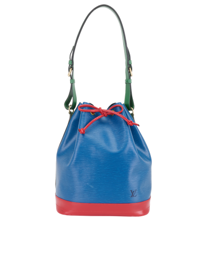 Noe Bucket Bag, &pound;595, Handbags, Blue, Leather, Front view